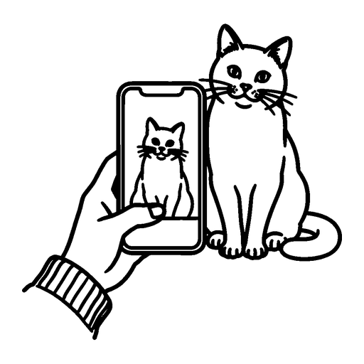 Mobil som tar bilde av en katt